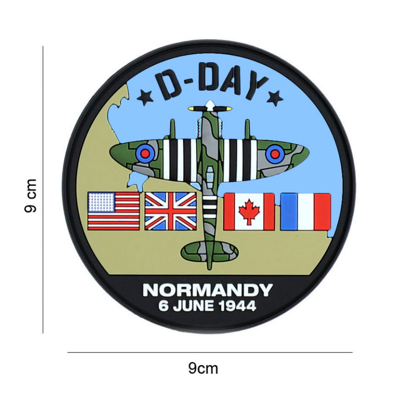 Patch PVC commémoratif - DDAY - Spitfire - 6-6-1944 - Rondache type Gendarmerie