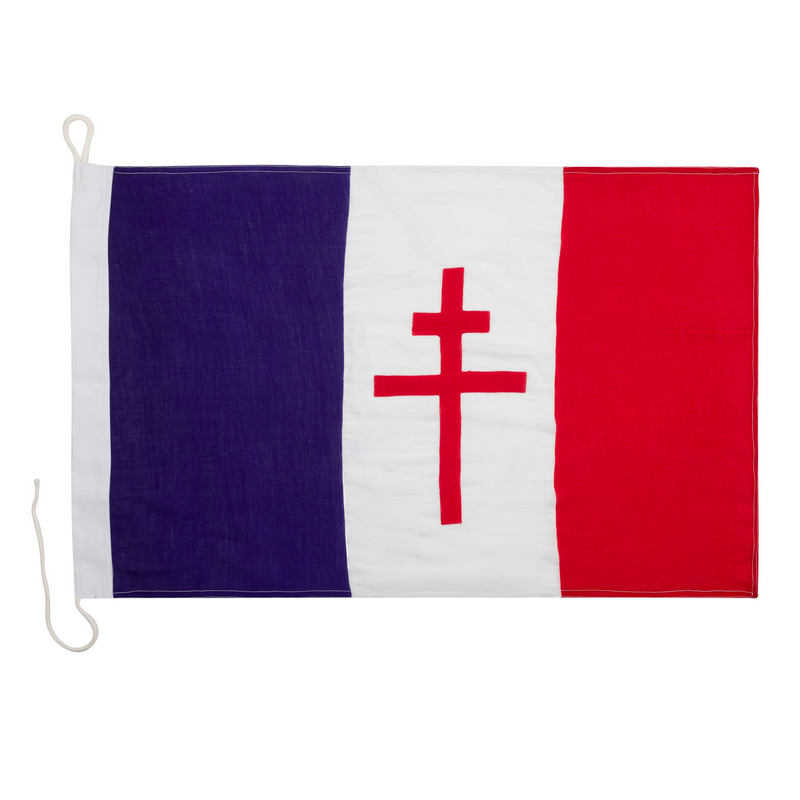 WW2 - WWII - Drapeau France libre croix de lorrain en coton