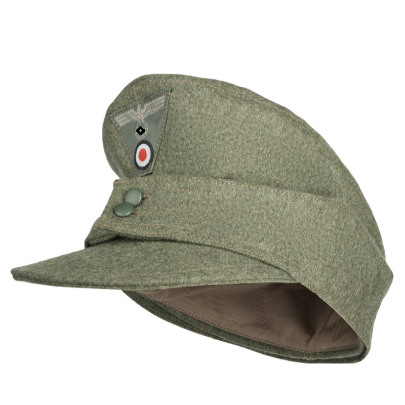 WW2 - Reproduction Casquette M43 Felgrau WH avec insignes cousus