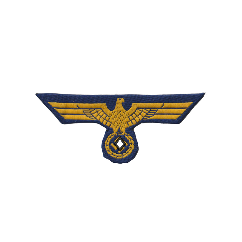WW2 - Reproduction aigle de poitrine Kriegsmarine KM Jaune sur bleu